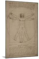 Leonardo Da Vinci's Vitruvian Man, Circa 1490-Stocktrek Images-Mounted Art Print