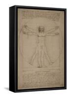 Leonardo Da Vinci's Vitruvian Man, Circa 1490-Stocktrek Images-Framed Stretched Canvas