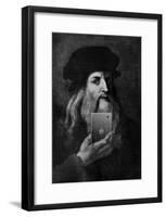 Leonardo Da Vinci Selfie Portrait-null-Framed Poster