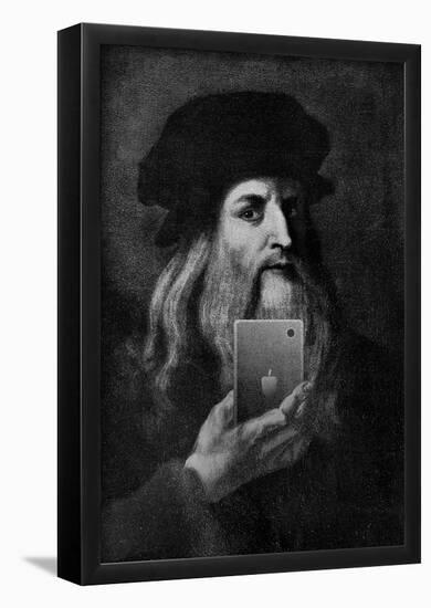 Leonardo Da Vinci Selfie Portrait-null-Framed Poster