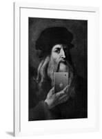 Leonardo Da Vinci Selfie Portrait-null-Framed Poster