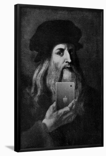 Leonardo Da Vinci Selfie Portrait-null-Framed Poster