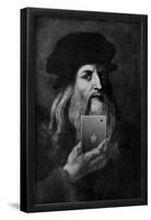 Leonardo Da Vinci Selfie Portrait-null-Framed Poster