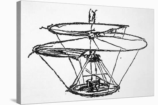 Leonardo Da Vinci Sketch of a Flying Machine-null-Stretched Canvas