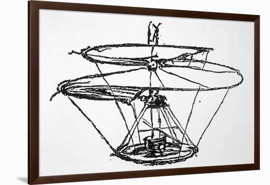 Leonardo Da Vinci Sketch of a Flying Machine-null-Framed Photographic Print