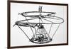 Leonardo Da Vinci Sketch of a Flying Machine-null-Framed Photographic Print