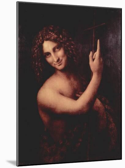 Leonardo Da Vinci (St. John the Baptist) Art Poster Print-null-Mounted Poster