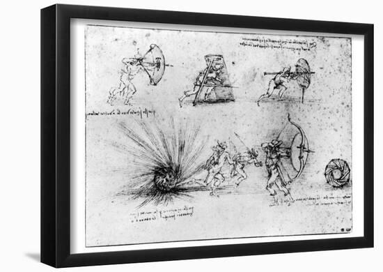 Leonardo da Vinci (Study Sheet) Art Poster Print-null-Framed Poster