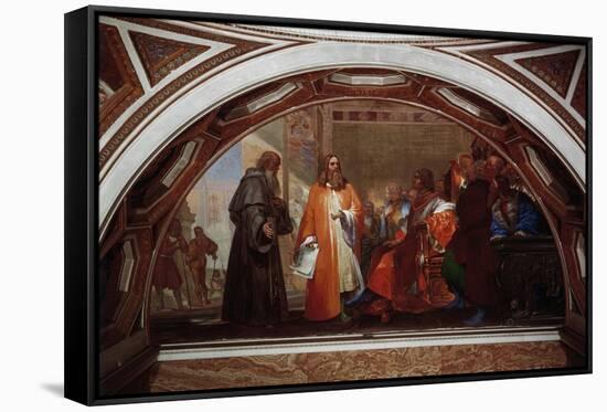 Leonardo Da Vinci With Luca Pacioli and Ludovico Sforza-Nicola Cianfanelli-Framed Stretched Canvas