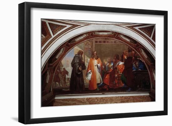 Leonardo Da Vinci With Luca Pacioli and Ludovico Sforza-Nicola Cianfanelli-Framed Giclee Print