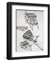 Leonardo: Gun-Leonardo da Vinci-Framed Giclee Print