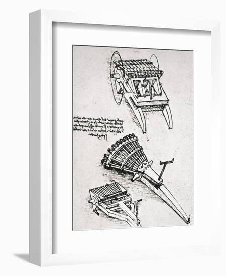 Leonardo: Gun-Leonardo da Vinci-Framed Giclee Print