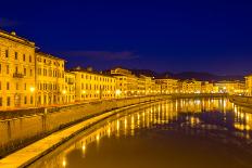 Embankment of Pisa in the Evening - Italy-Leonid Andronov-Framed Photographic Print