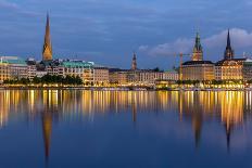 Hamburg City Center over the Lake-Leonid Andronov-Photographic Print
