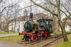 Monument of Steam Locomotive in Karlsruhe Institute of Technology, Germany-Leonid Andronov-Photographic Print