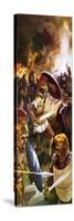 Leonidas and His Troops Fighting to the End-English School-Stretched Canvas