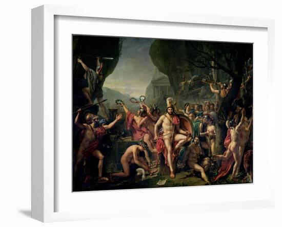 Leonidas at Thermopylae, 480 BC, 1814-Jacques-Louis David-Framed Giclee Print