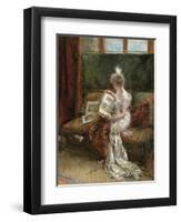 Leonie Garrido Looking at an Album of Prints-Eduardo-leon Garrido-Framed Giclee Print