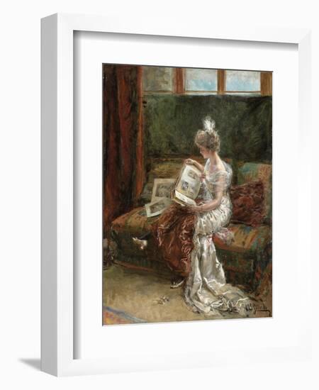 Leonie Garrido Looking at an Album of Prints-Eduardo-leon Garrido-Framed Giclee Print