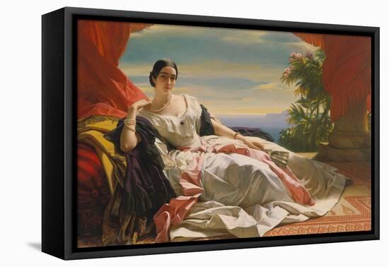 Leonilla Princess to Sayn-Wittgenstein-Sayn, 1843-Franz Xaver Winterhalter-Framed Stretched Canvas