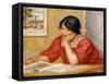 Leontine Reading, 1909-Pierre-Auguste Renoir-Framed Stretched Canvas