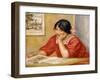 Leontine Reading (Leontine Lisant). 1909-Pierre-Auguste Renoir-Framed Giclee Print