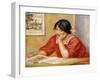 Leontine Reading (Leontine Lisant). 1909-Pierre-Auguste Renoir-Framed Giclee Print