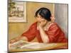 Leontine Reading (Leontine Lisant). 1909-Pierre-Auguste Renoir-Mounted Giclee Print