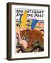 "Leopard and Parrots in Jungle," Saturday Evening Post Cover, September 2, 1933-Paul Bransom-Framed Giclee Print