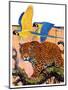 "Leopard and Parrots in Jungle,"September 2, 1933-Paul Bransom-Mounted Giclee Print