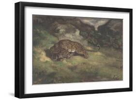 Leopard and Serpent, 1810–75-Antoine Louis Barye-Framed Giclee Print