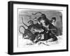 Leopard Attack on Zoo Keeper, 1870-null-Framed Art Print
