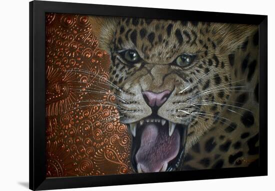 Leopard Attack-Cherie Roe Dirksen-Framed Giclee Print