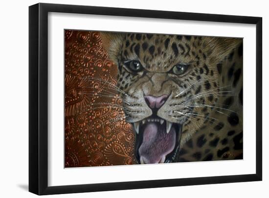 Leopard Attack-Cherie Roe Dirksen-Framed Premium Giclee Print