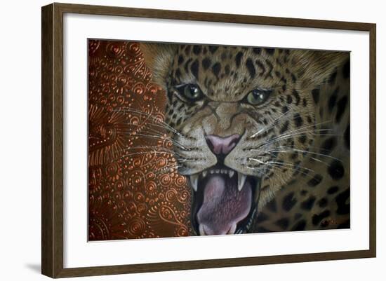 Leopard Attack-Cherie Roe Dirksen-Framed Giclee Print