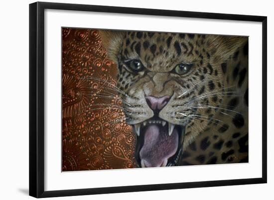 Leopard Attack-Cherie Roe Dirksen-Framed Giclee Print