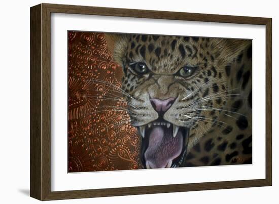 Leopard Attack-Cherie Roe Dirksen-Framed Giclee Print