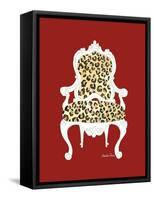 Leopard Chair on Red-Chariklia Zarris-Framed Stretched Canvas