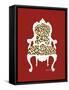 Leopard Chair on Red-Chariklia Zarris-Framed Stretched Canvas