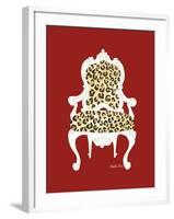 Leopard Chair on Red-Chariklia Zarris-Framed Art Print