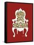 Leopard Chair on Red-Chariklia Zarris-Framed Stretched Canvas