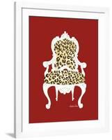 Leopard Chair on Red-Chariklia Zarris-Framed Art Print