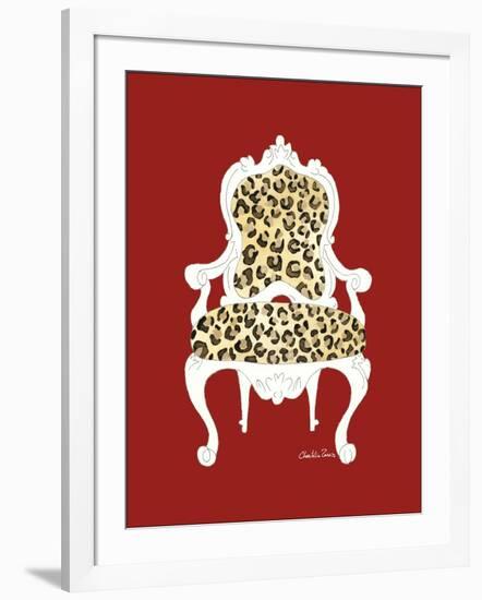 Leopard Chair on Red-Chariklia Zarris-Framed Art Print