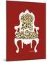 Leopard Chair on Red-Chariklia Zarris-Mounted Art Print