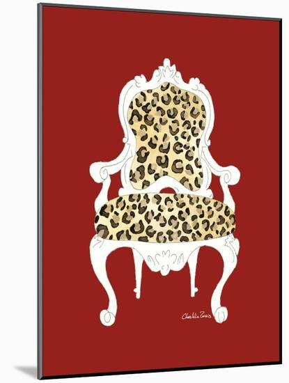 Leopard Chair on Red-Chariklia Zarris-Mounted Art Print