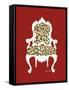 Leopard Chair on Red-Chariklia Zarris-Framed Stretched Canvas