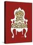 Leopard Chair on Red-Chariklia Zarris-Stretched Canvas