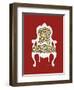 Leopard Chair on Red-Chariklia Zarris-Framed Art Print