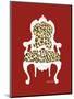 Leopard Chair on Red-Chariklia Zarris-Mounted Art Print