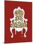 Leopard Chair on Red-Chariklia Zarris-Mounted Art Print